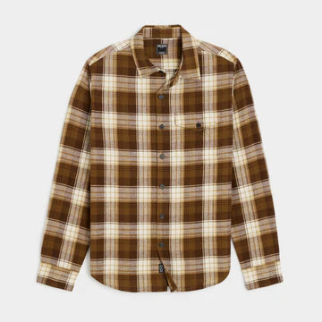 TODD SNYDER PEACHED COTTON LODGE SHIRT IN BROWN PLAID