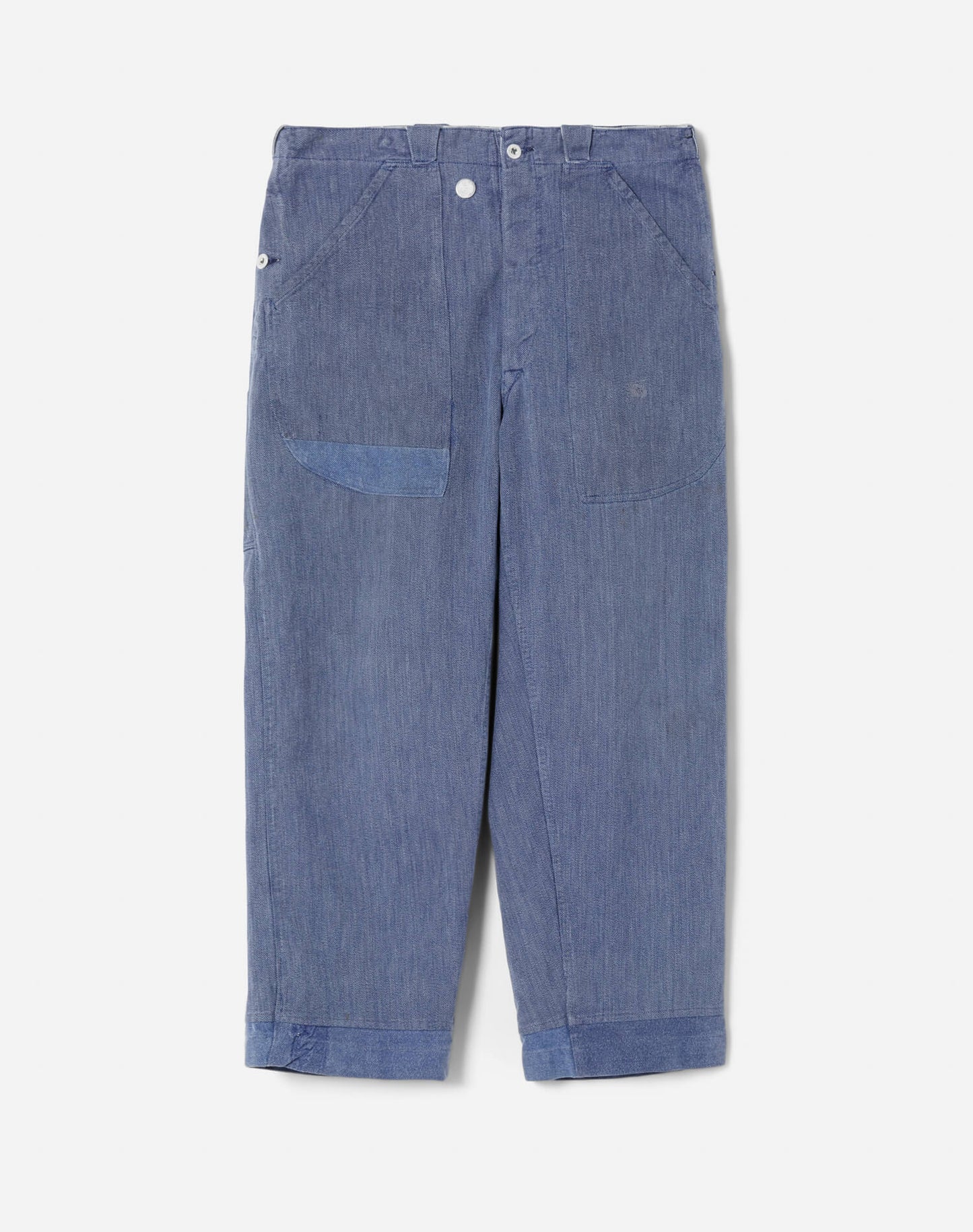RE/DONE - RE/DONE UPCYCLED SWISS DECK TROUSERS IN ASSORTED BLUE - Rent With Thred