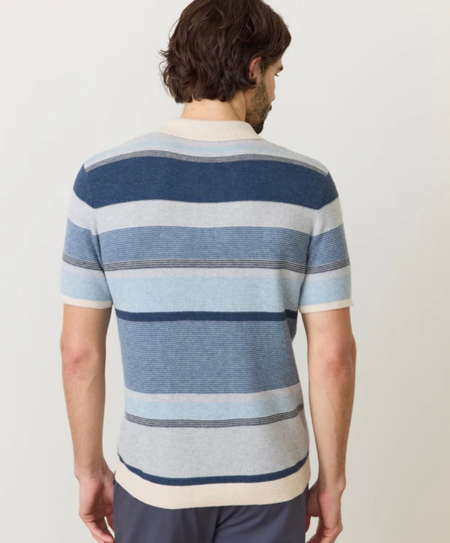 Marine Layer - MARINE LAYER LIAM SWEATER POLO IN BLUE MULTI - Rent With Thred