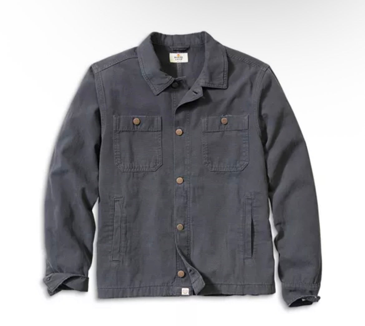 Marine Layer - MARINE LAYER PATRICK CANVAS OVERSHIRT IN FADED BLACK - Rent With Thred