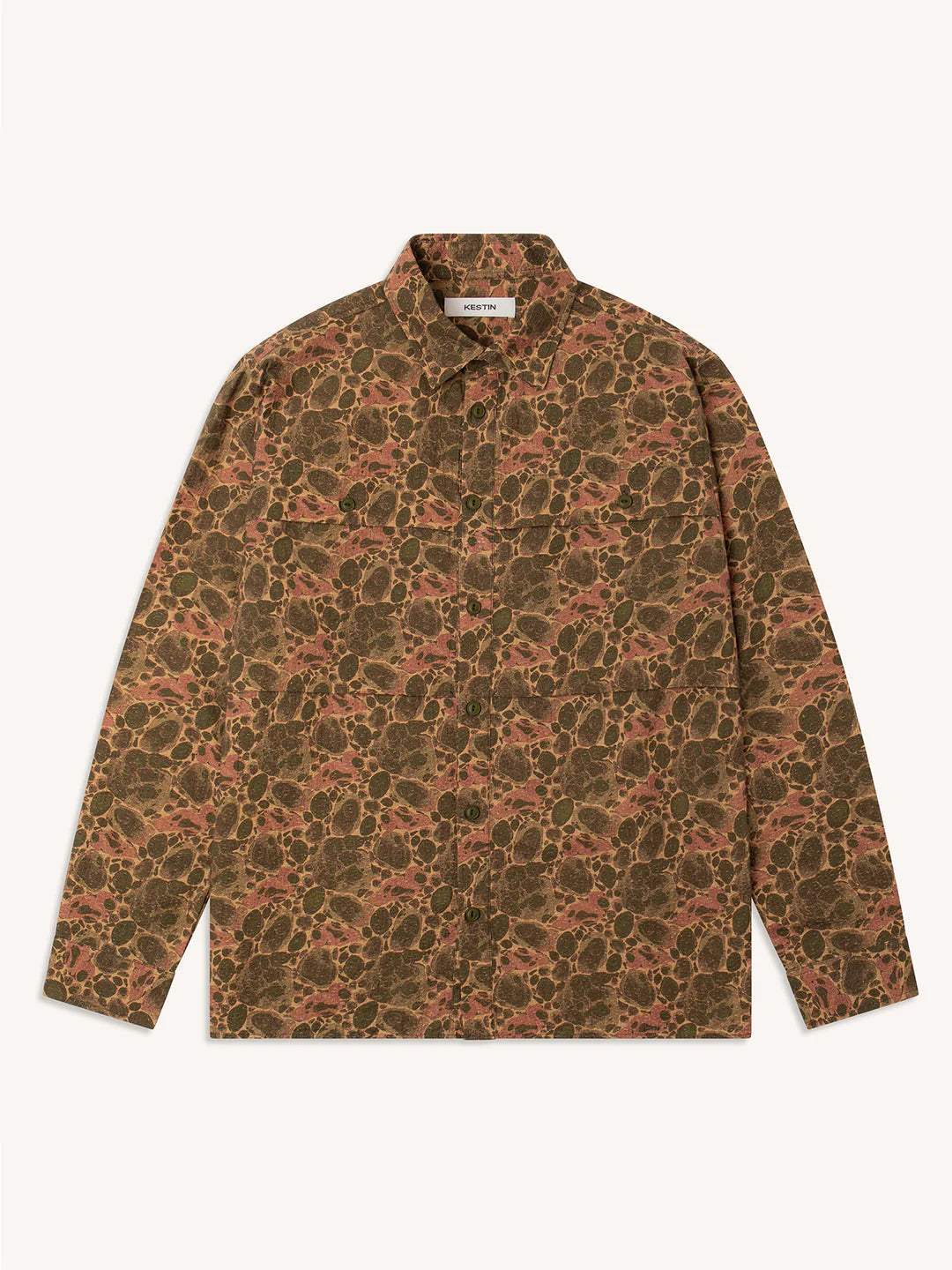 KESTIN TAYMOUNT JACKET IN OLIVE MARBLE TEXTURED COTTON