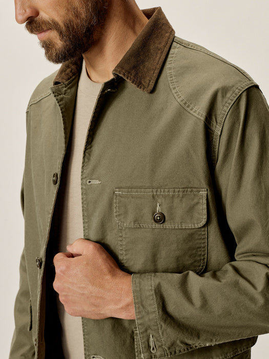 BUCK MASON CRAFTSMAN CANVAS FIELD JACKET IN FIELD OLIVE