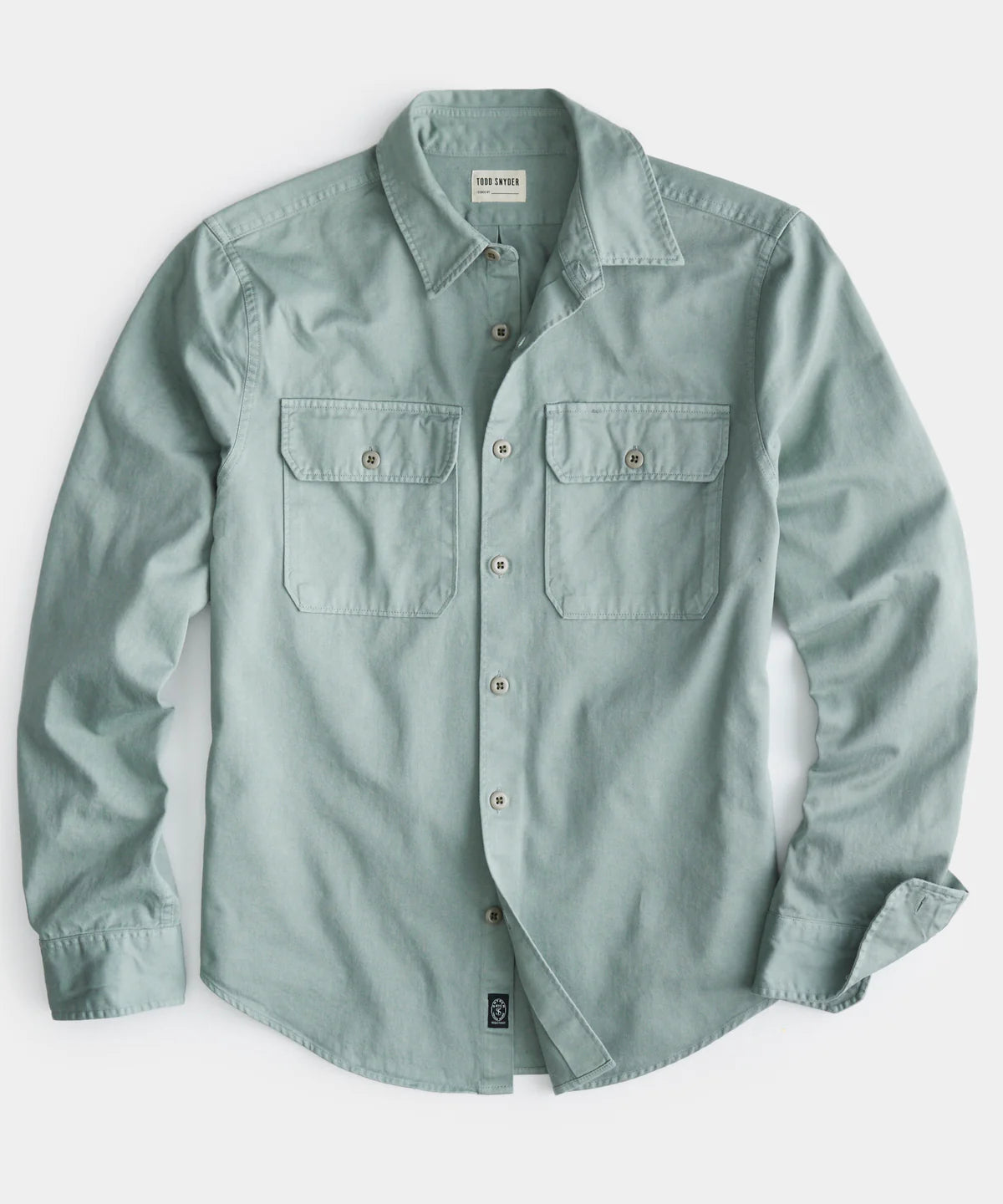 Todd Snyder - TODD SNYDER TWO POCKET UTILITY LONG SLEEVE SHIRT IN SOFT SAGE - Rent With Thred
