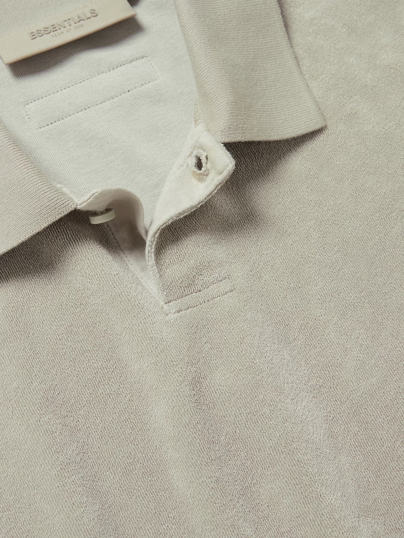 FEAR OF GOD - FEAR OF GOD SHORT SLEEVE TERRY POLO IN LIGHT GRAY - Rent With Thred