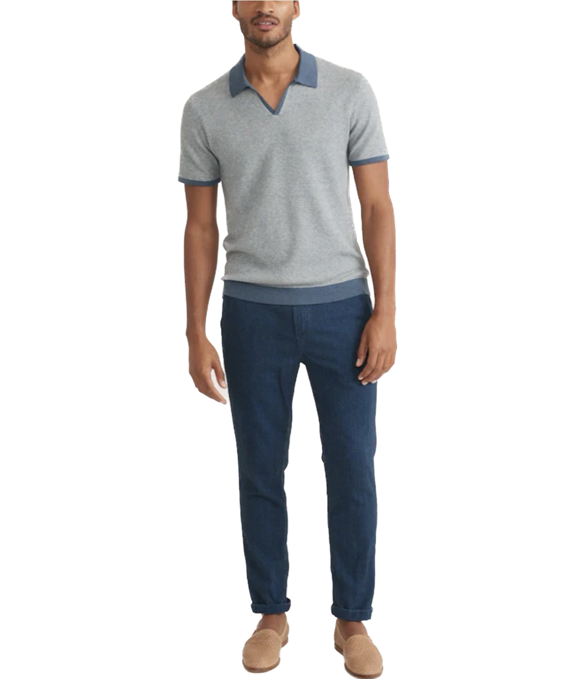 Marine Layer - MARINE LAYER LIAM SWEATER POLO IN NAVY - Rent With Thred