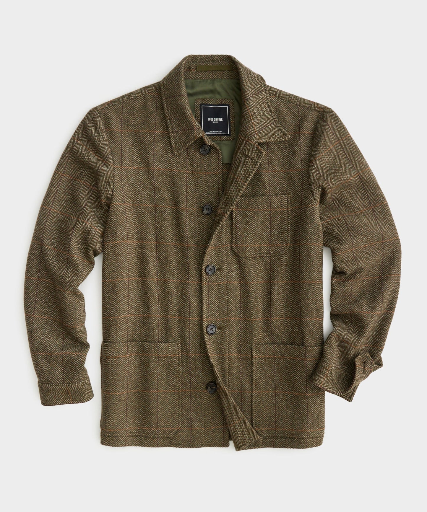 Todd Snyder - TODD SNYDER OLIVE HERRINGBONE TAILORED CHORE - Rent With Thred