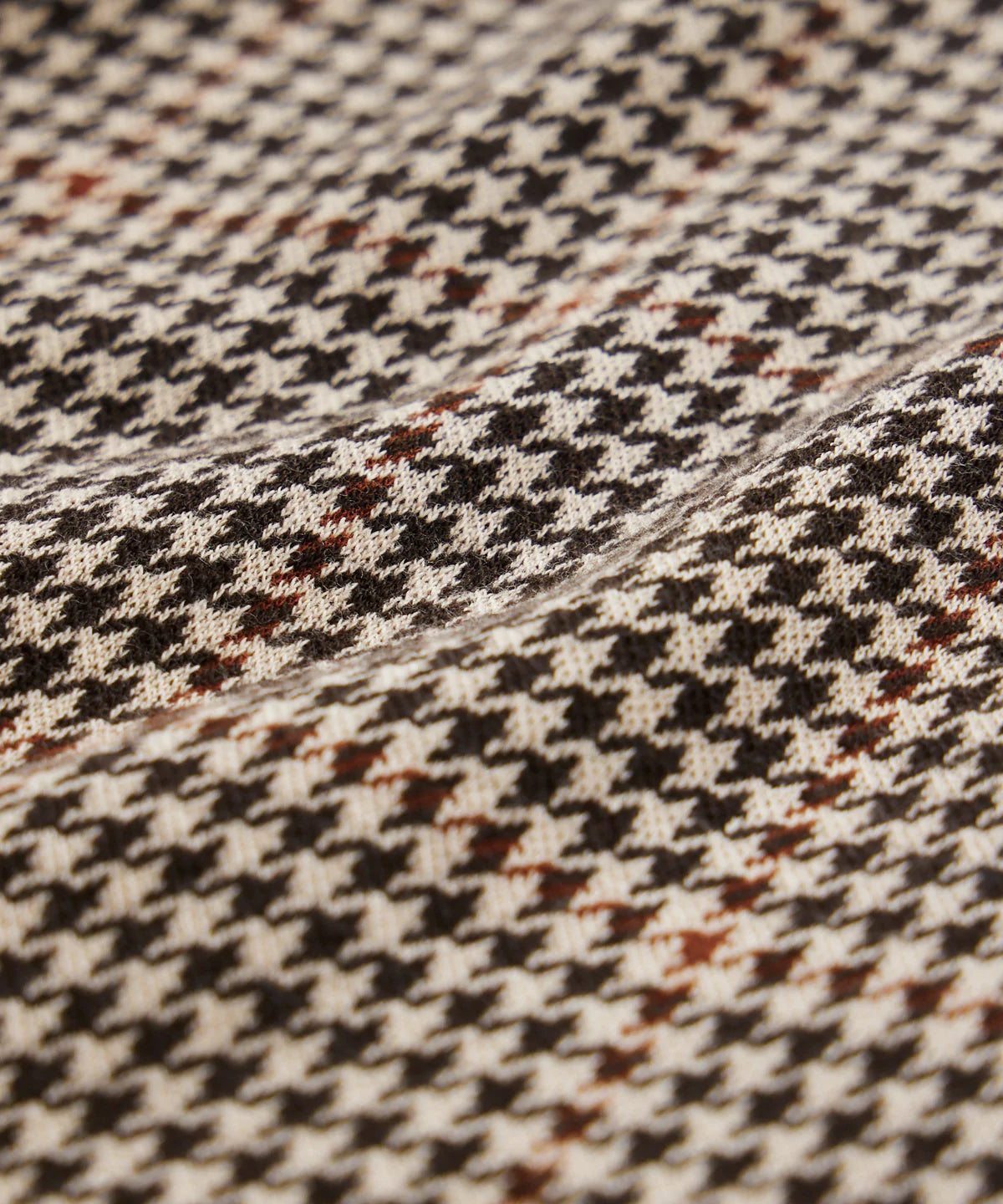 Todd Snyder - TODD SNYDER HOUNDSTOOTH DOUBLE KNIT POLO IN SADDLE BROWN - Rent With Thred