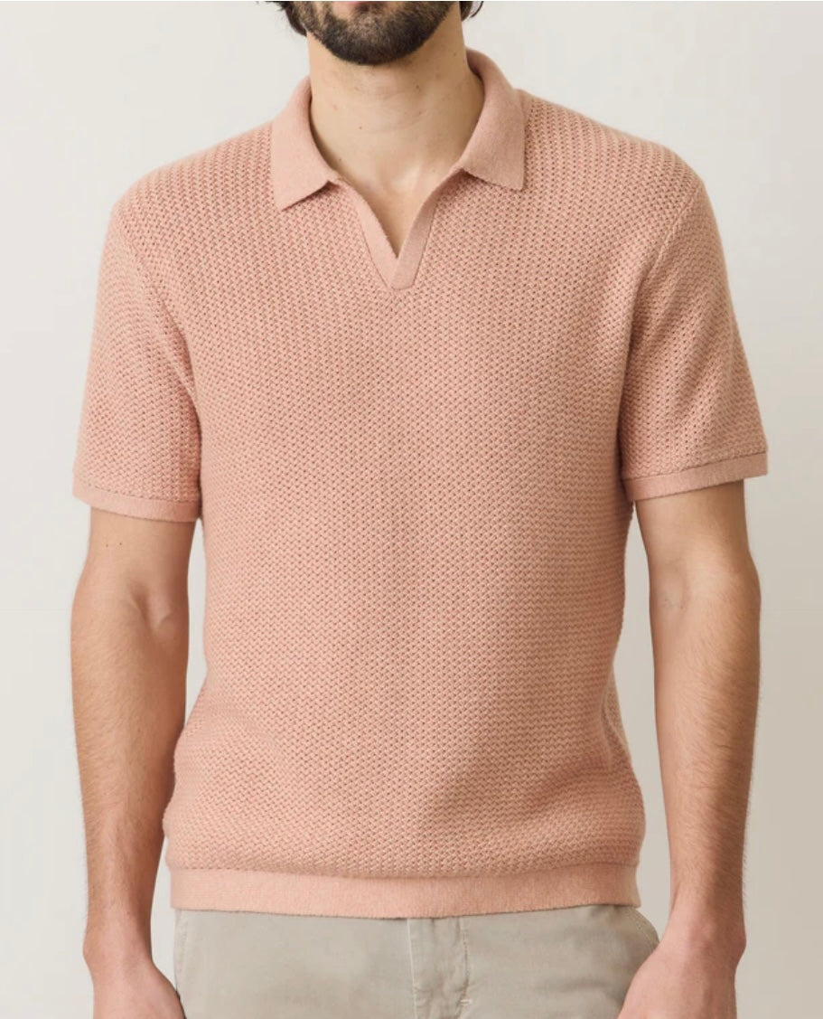Marine Layer - MARINE LAYER CONRAD SWEATER POLO IN RAW EARTH - Rent With Thred