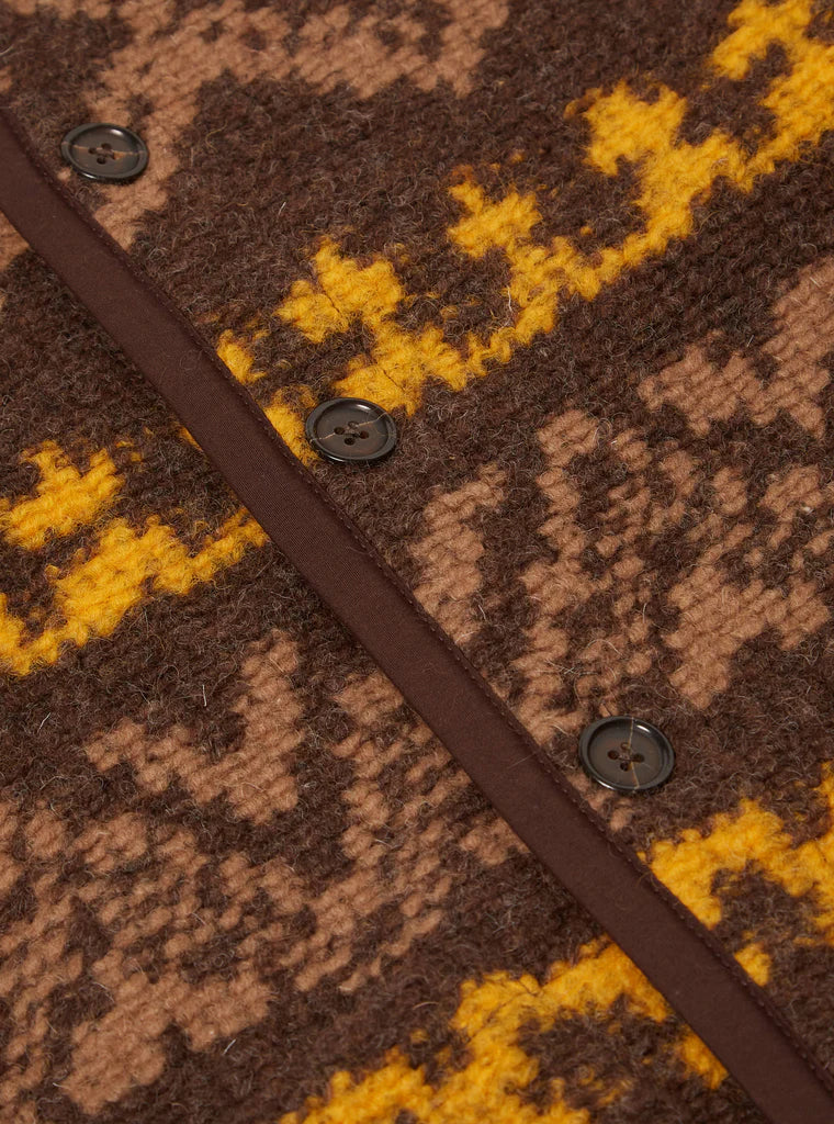 UNIVERSAL WORKS LANCASTER JACKET IN BROWN RUG FLEECE