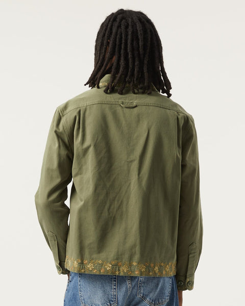 Corridor - CORRIDOR EMBROIDERED MILITARY JACKET IN OLIVE - Rent With Thred