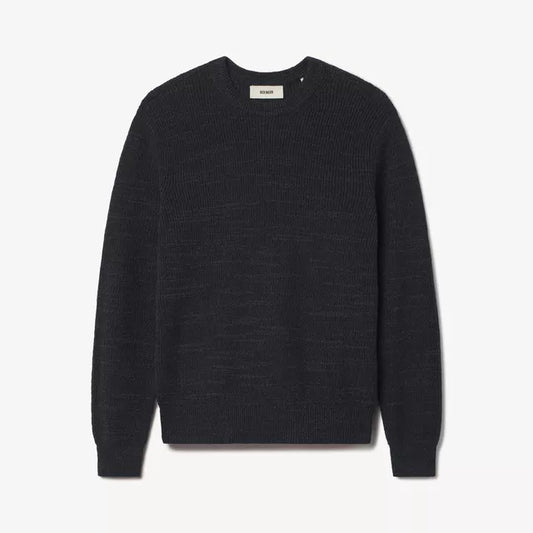 Buck Mason - BUCK MASON SEAFARER COTTON RIB CREW IN MARLED INK - Rent With Thred