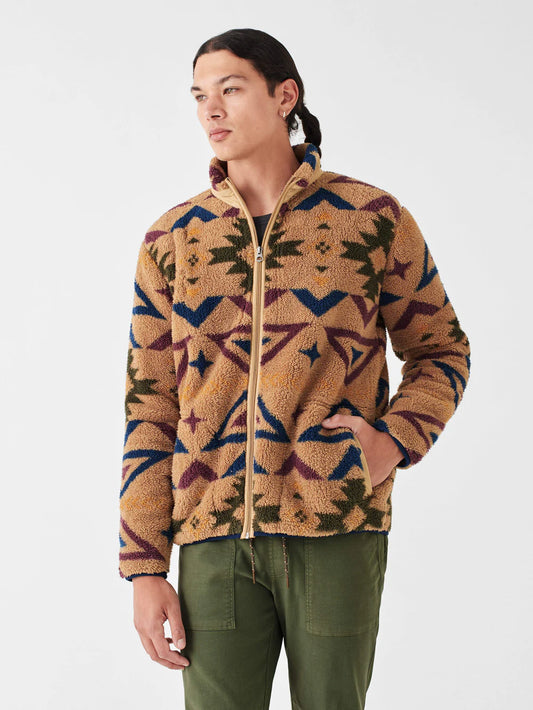 Faherty - FAHERTY DOUG GOOD FEATHER HIGH PILE FLEECE FULL ZIP IN DESERT NORTH STAR - Rent With Thred