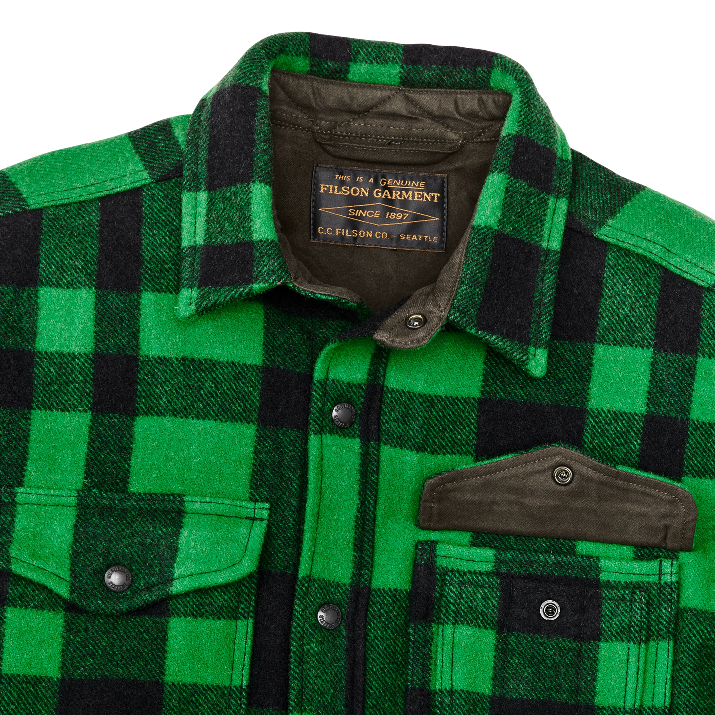 Filson - FILSON LINED MACKINAW WOOL JAC SHIRT IN ACID GREEN - Rent With Thred