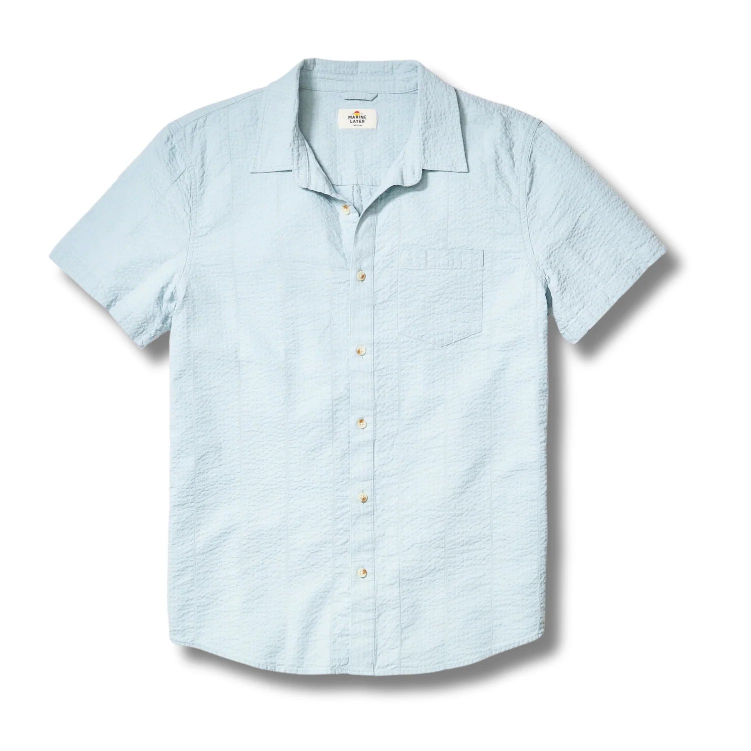 Marine Layer - MARINE LAYER SEERSUCKER CLASSIC SHIRT IN STERLING BLUE - Rent With Thred