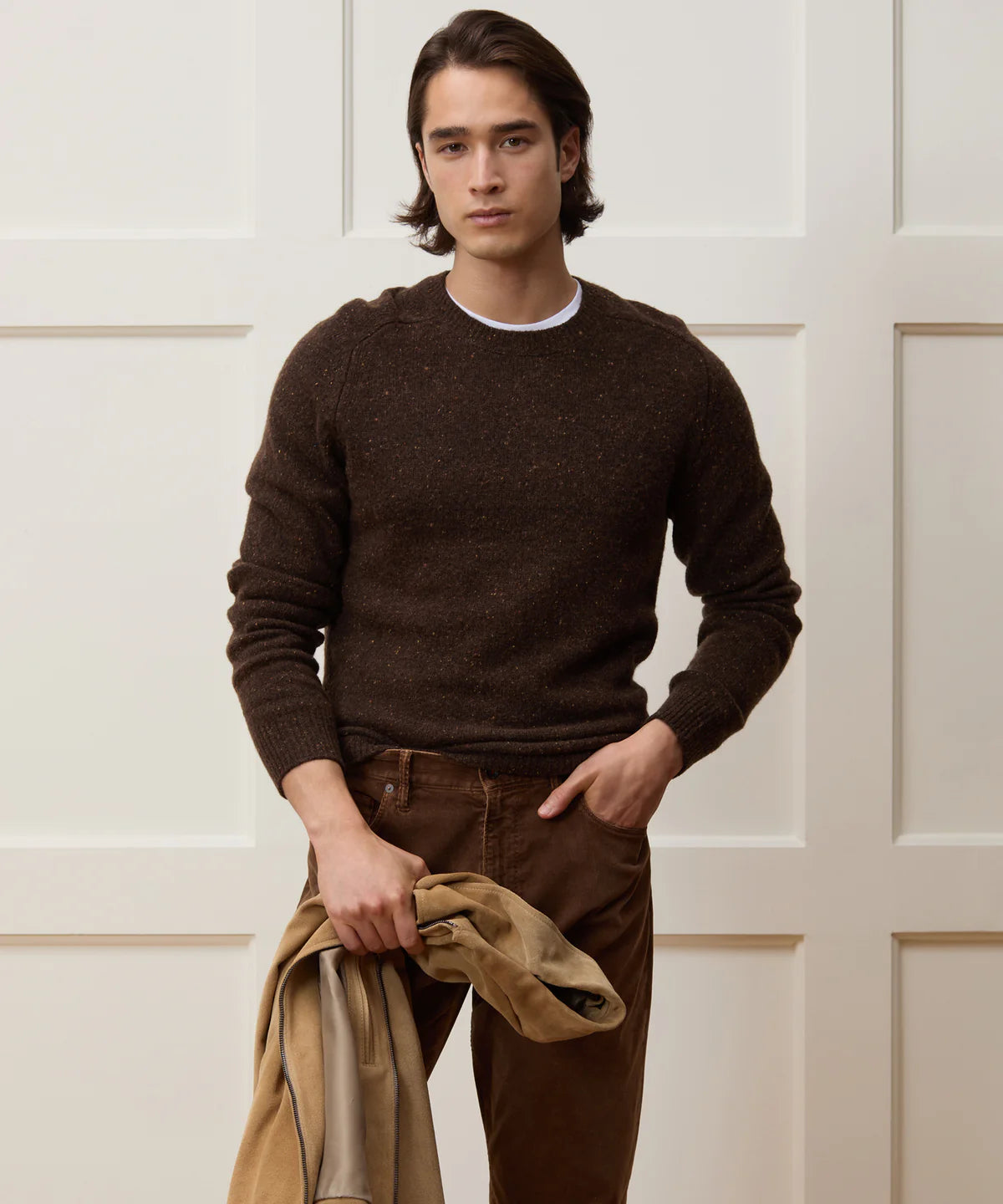 Todd Snyder - TODD SNYDER DONEGAL CREWNECK IN TABACCO - Rent With Thred