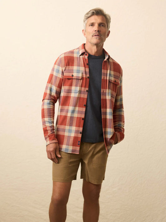 Faherty - FAHERTY LEGEND SWEATER SHIRT IN COPPER FALLS PLAID - Rent With Thred