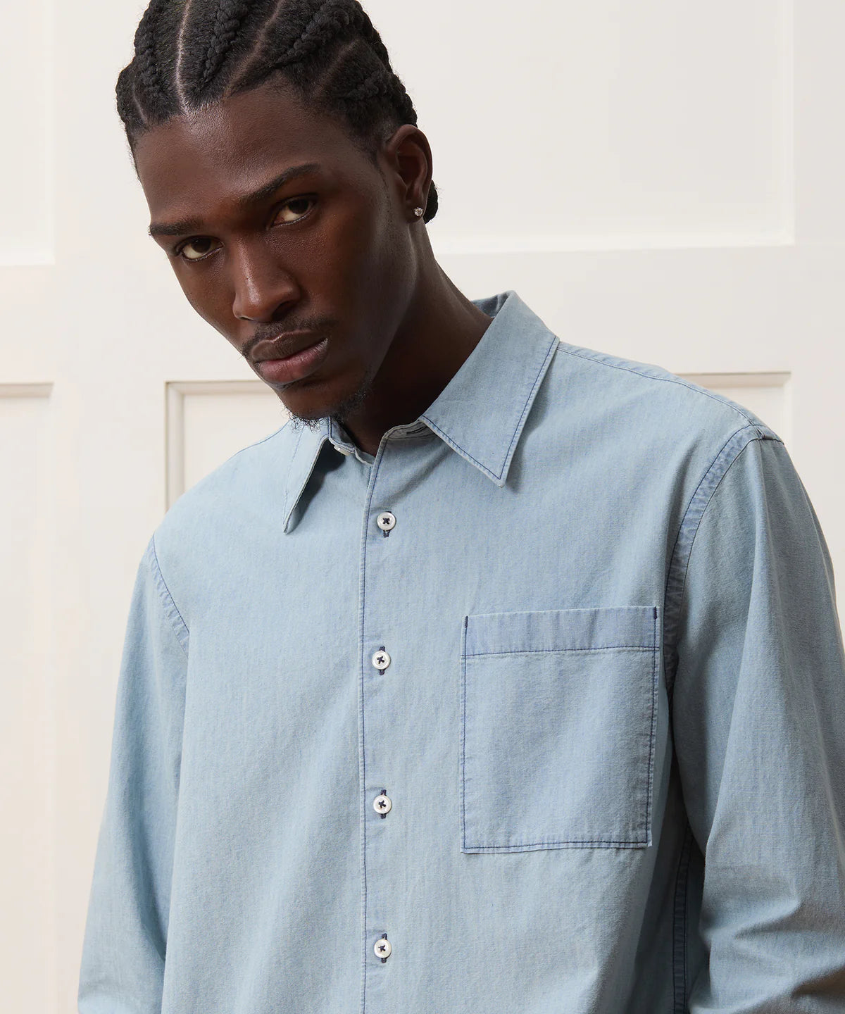 Todd Snyder - TODD SNYDER CHAMBRAY BIG SHIRT IN LIGHT INDIGO - Rent With Thred