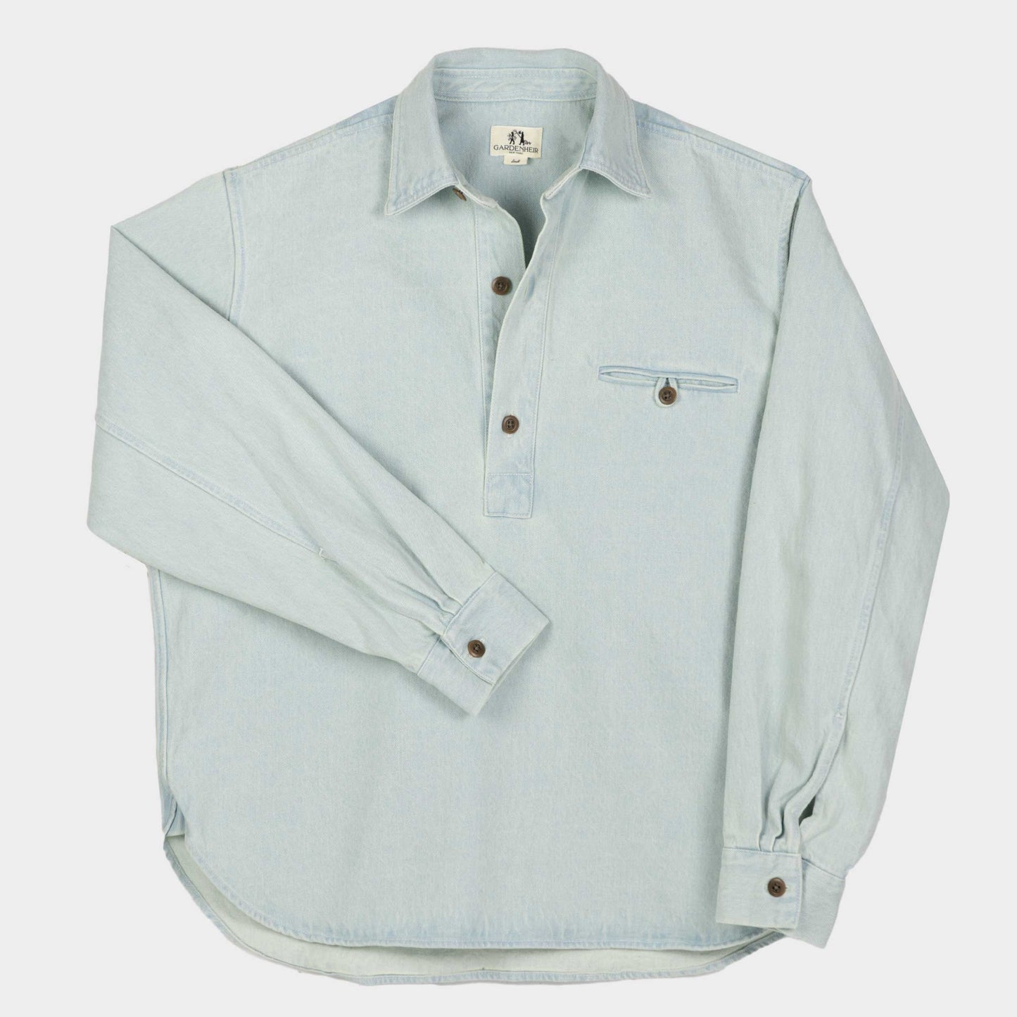 Gardenheir - GARDENHEIR JAPANESE DENIM GARDENING SMOCK NO. 2 IN LIGHT DENIM - Rent With Thred