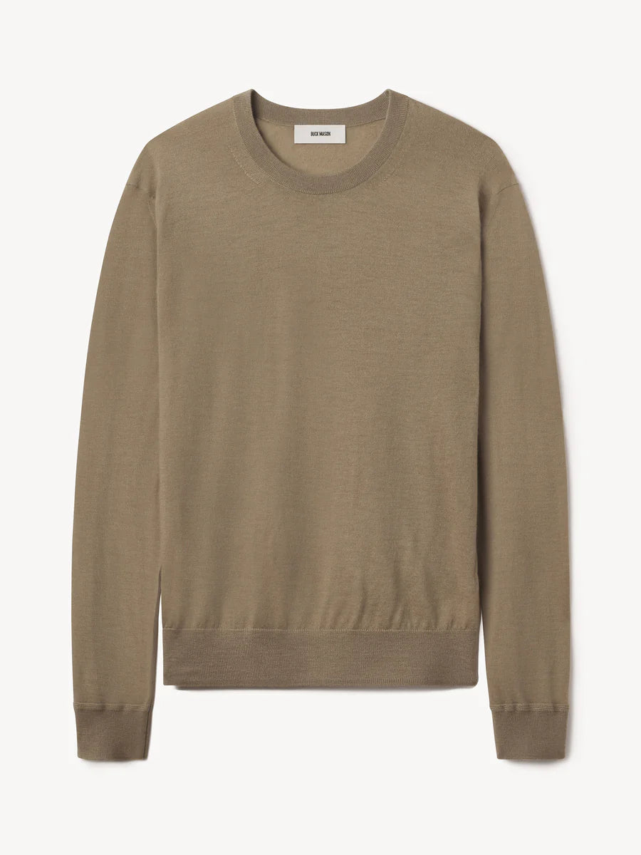 Buck Mason - BUCK MASON CALIFORNIA CASHMERE CREW IN GOLDEN KHAKI - Rent With Thred