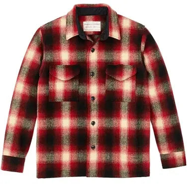 Filson - FILSON MACKINAW WOOL JAC SHIRT IN RED BLACK WHITE OMBRE - Rent With Thred