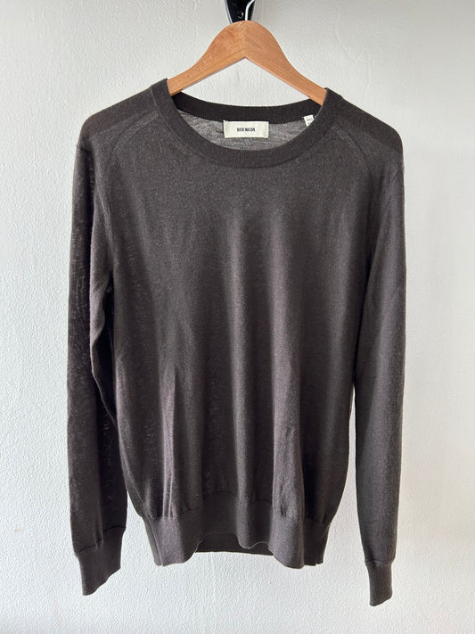 Buck Mason - BUCK MASON CALIFORNIA CASHMERE CREW IN DARK BROWN - Rent With Thred