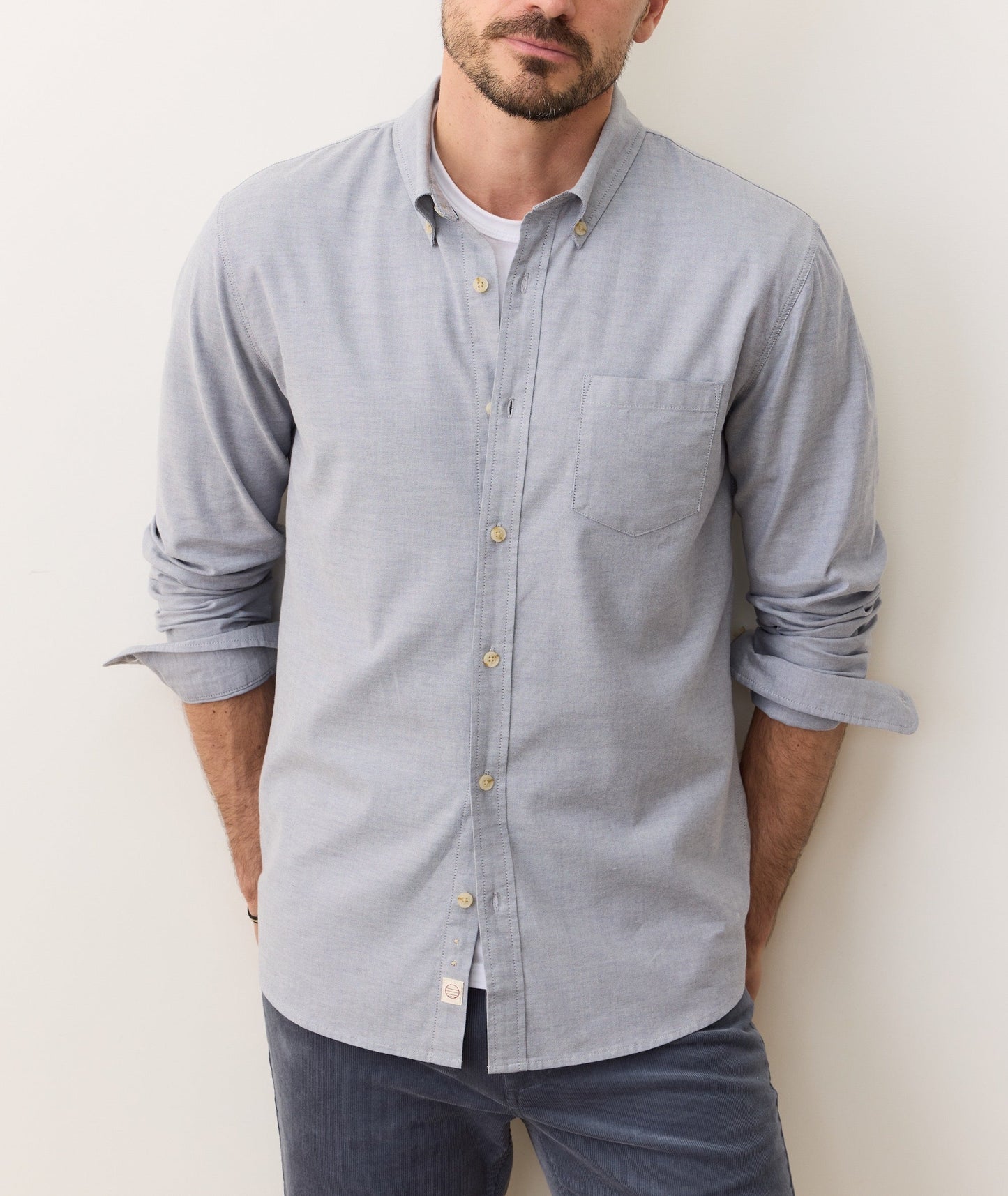 Marine Layer - MARINE LAYER CALIFORNIA OXFORD SHIRT IN VINTAGE INDIGO - Rent With Thred
