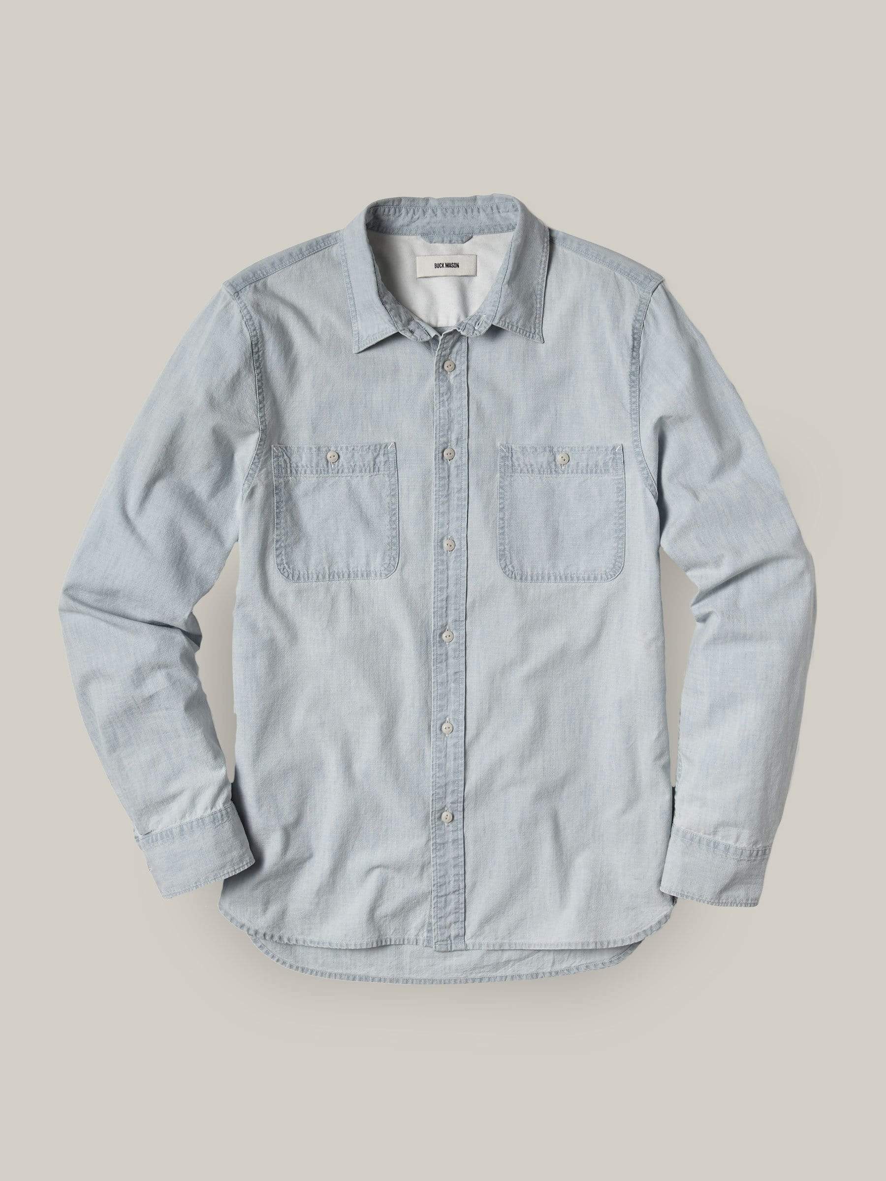 Buck Mason - BUCK MASON CHAMBRAY WORK SHIRT IN LIGHT WASH - Rent With Thred