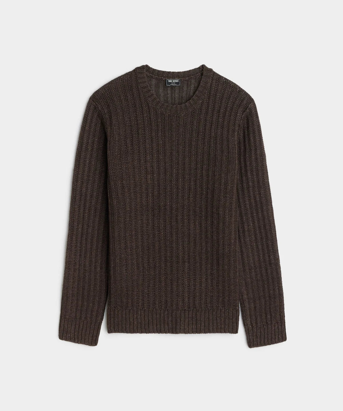 Todd Snyder - TODD SNYDER TEXTURED LINEN CREWNECK IN ESPRESSO BEAN - Rent With Thred