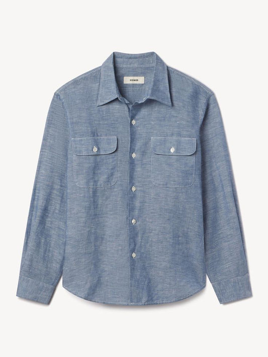 Buck Mason - BUCK MASON END-ON-END BREEZE COTTON SHIRT IN CHAMBRAY - Rent With Thred