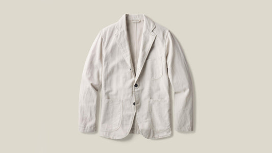 Buck Mason - BUCK MASON LINEN HOPSACK CARRY-ON JACKET IN NATURAL - Rent With Thred