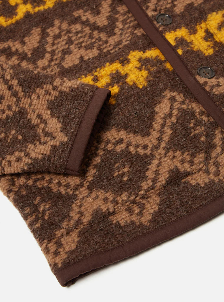 UNIVERSAL WORKS LANCASTER JACKET IN BROWN RUG FLEECE