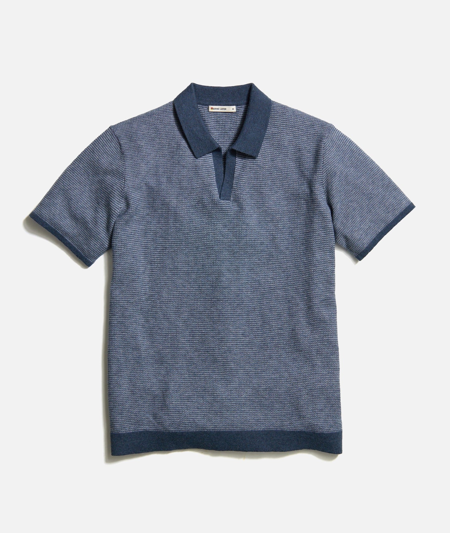 Marine Layer - MARINE LAYER LIAM SWEATER POLO IN DARK INDIGO/MISTY HEATHER - Rent With Thred