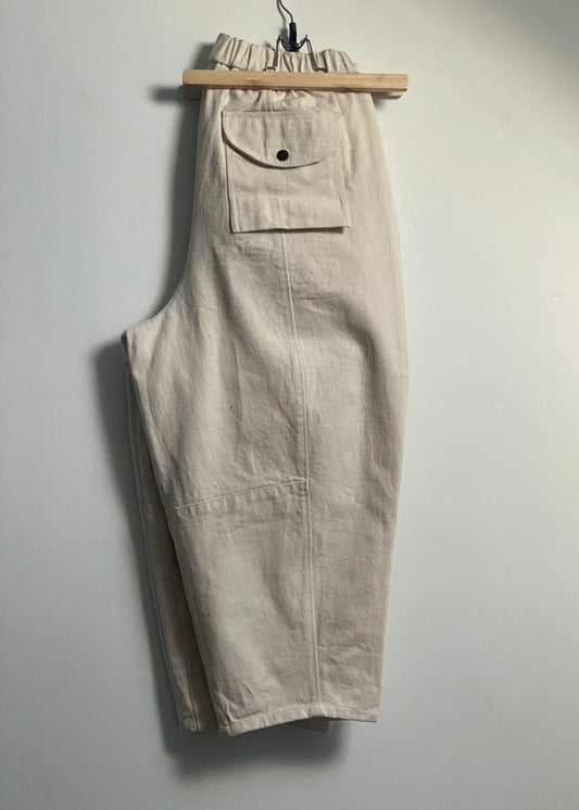 Whitehill Mercantile Co - WHITEHILL MERCANTILE CO. MULL TROUSER IN ECRU - Rent With Thred