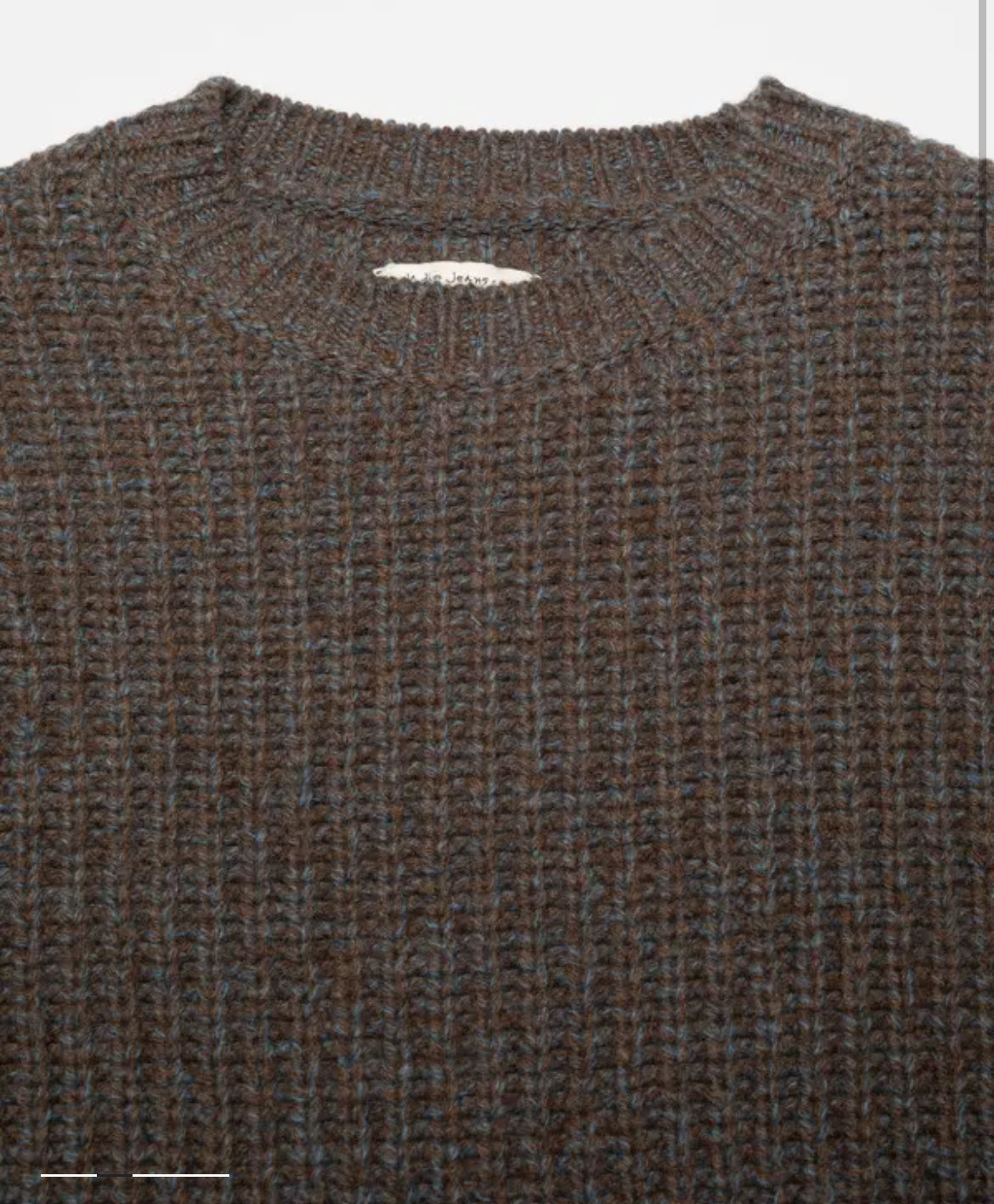 Nudie Jeans - NUDIE JEANS AUGUST CHUNKY KNIT CREW NECK IN BROWN - Rent With Thred
