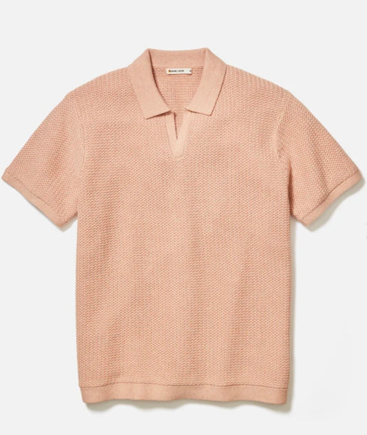 Marine Layer - MARINE LAYER CONRAD SWEATER POLO IN RAW EARTH - Rent With Thred