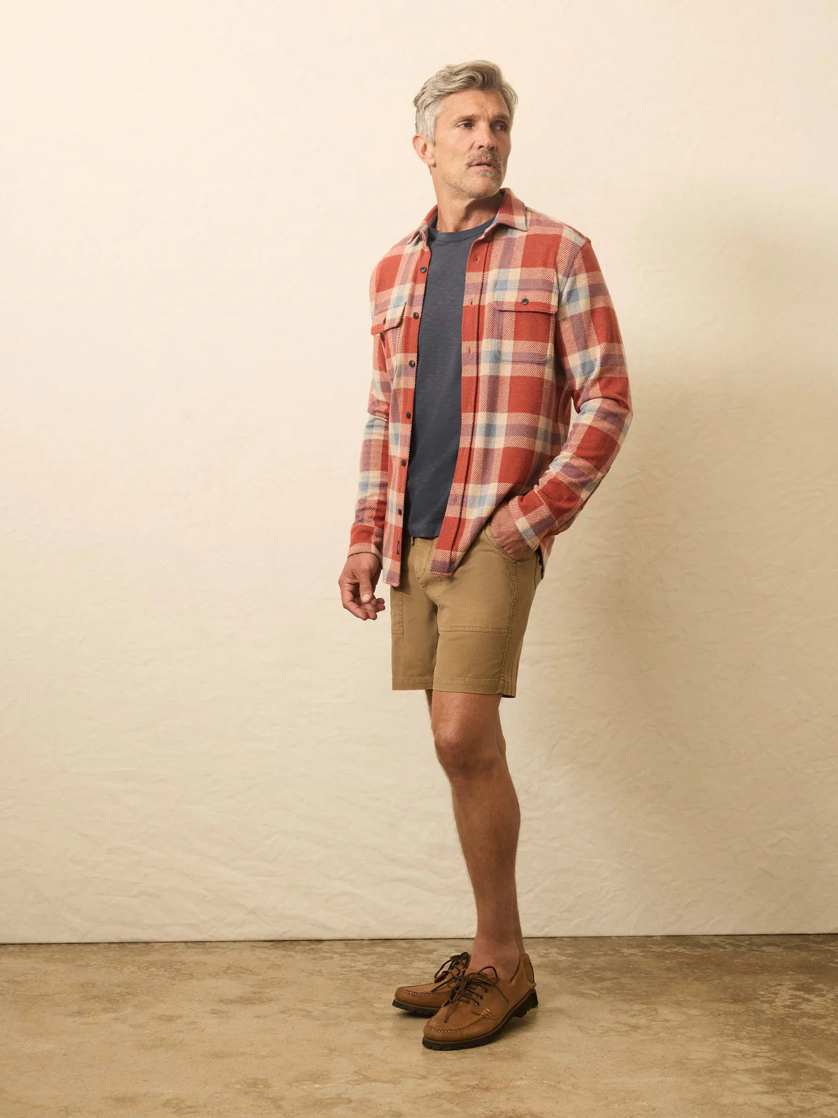 Faherty - FAHERTY LEGEND SWEATER SHIRT IN COPPER FALLS PLAID - Rent With Thred