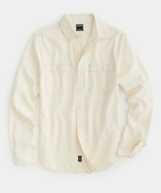 Todd Snyder - TODD SNYDER JAPANESE CHAMBRAY WORK SHIRT IN OFF WHITE - Rent With Thred