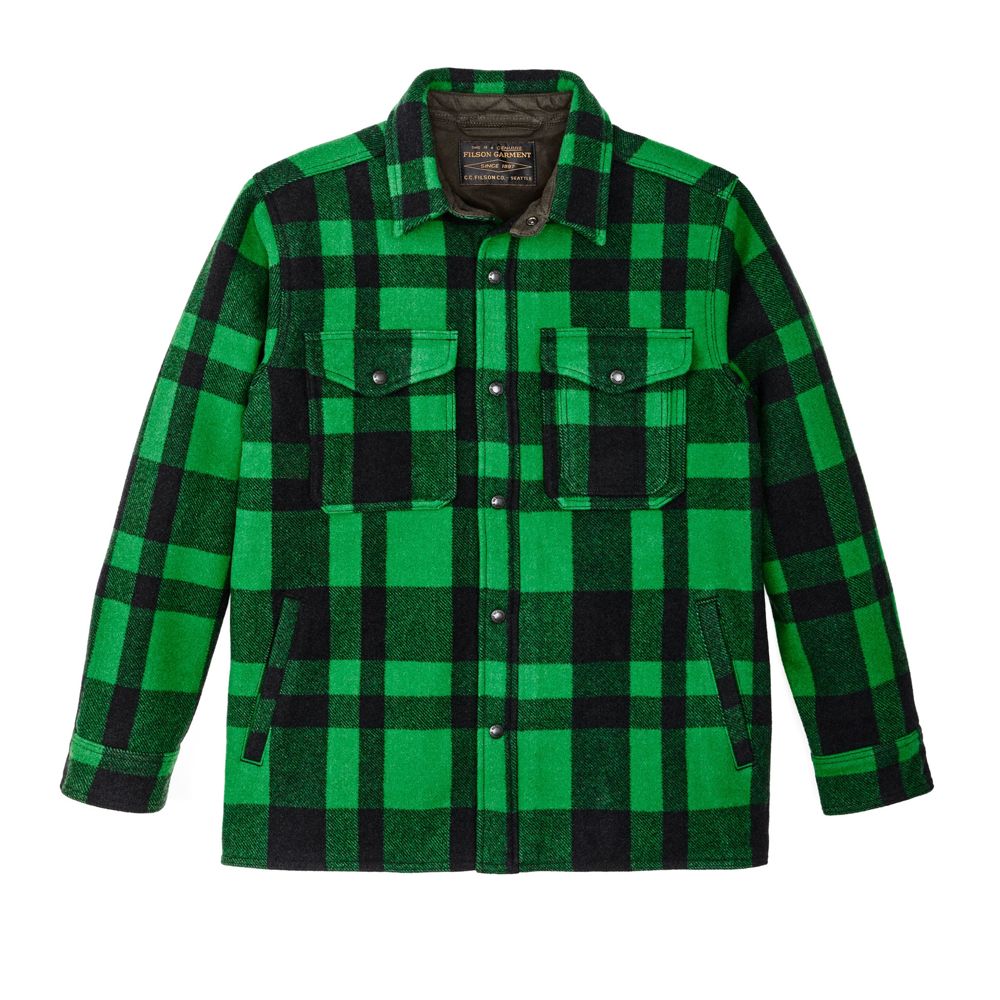 Filson - FILSON LINED MACKINAW WOOL JAC SHIRT IN ACID GREEN - Rent With Thred