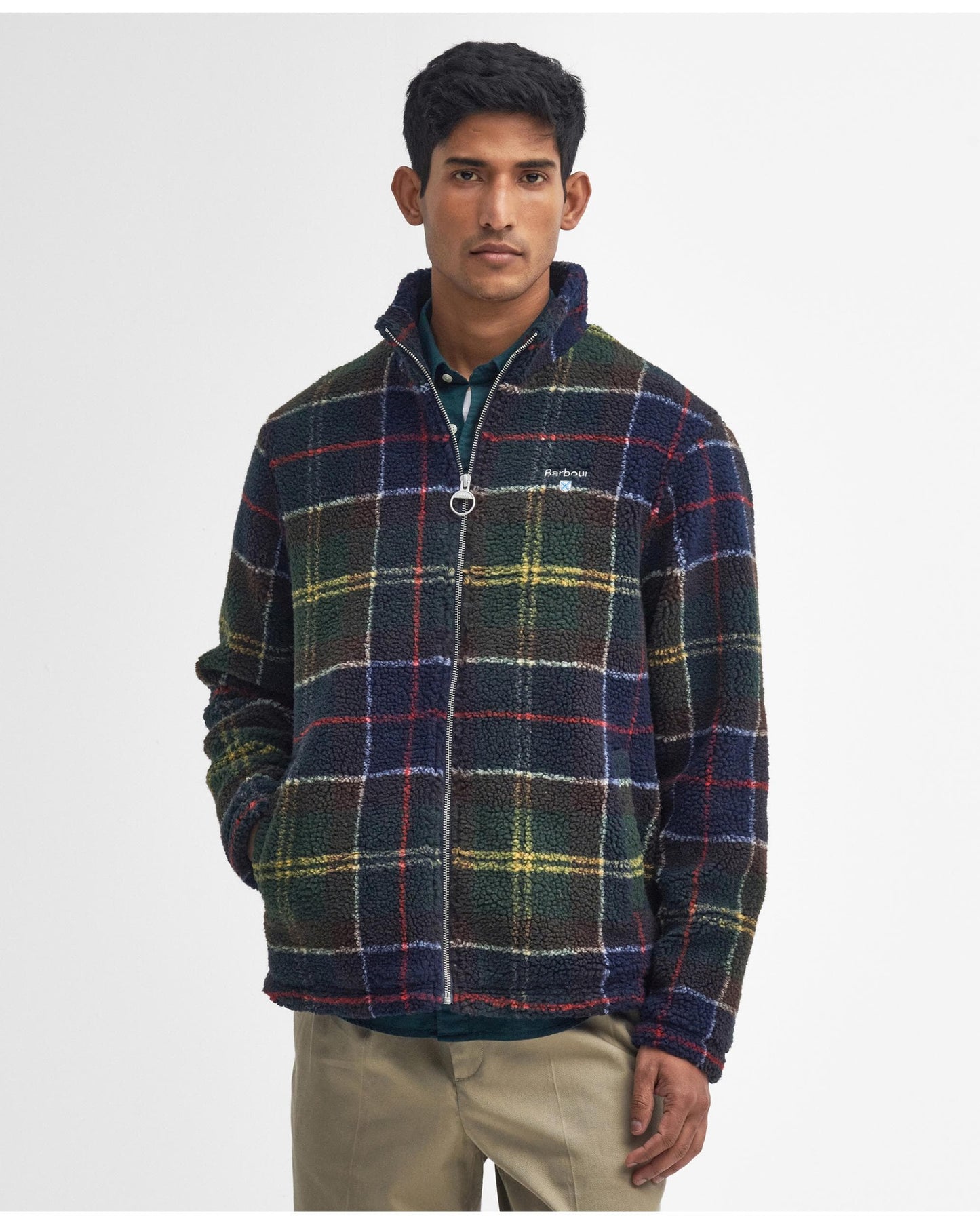 BARBOUR FLEECE ZIP THROUGH IN CLASSIC TARTAN