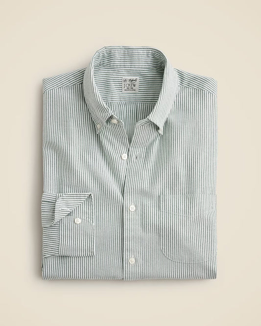 J. Crew - J.CREW BROKEN-IN ORGANIC OXFORD SHIRT IN DOMINIC WHITE GREEN - Rent With Thred