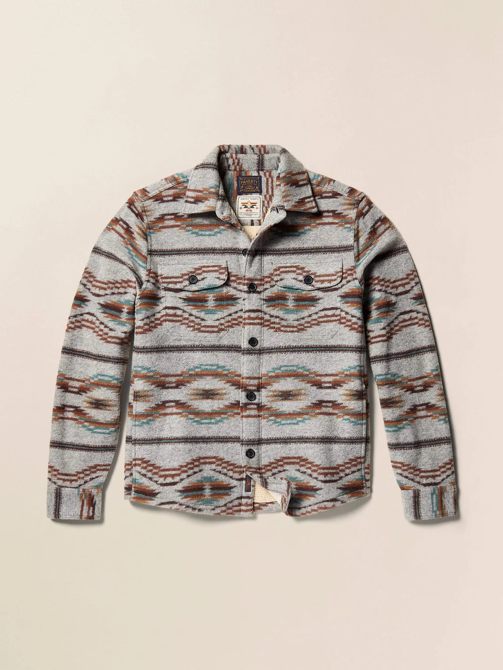 Faherty - FAHERTY RANGE HIGH PILE FLEECE LINED CPO IN GREY SKIES - Rent With Thred