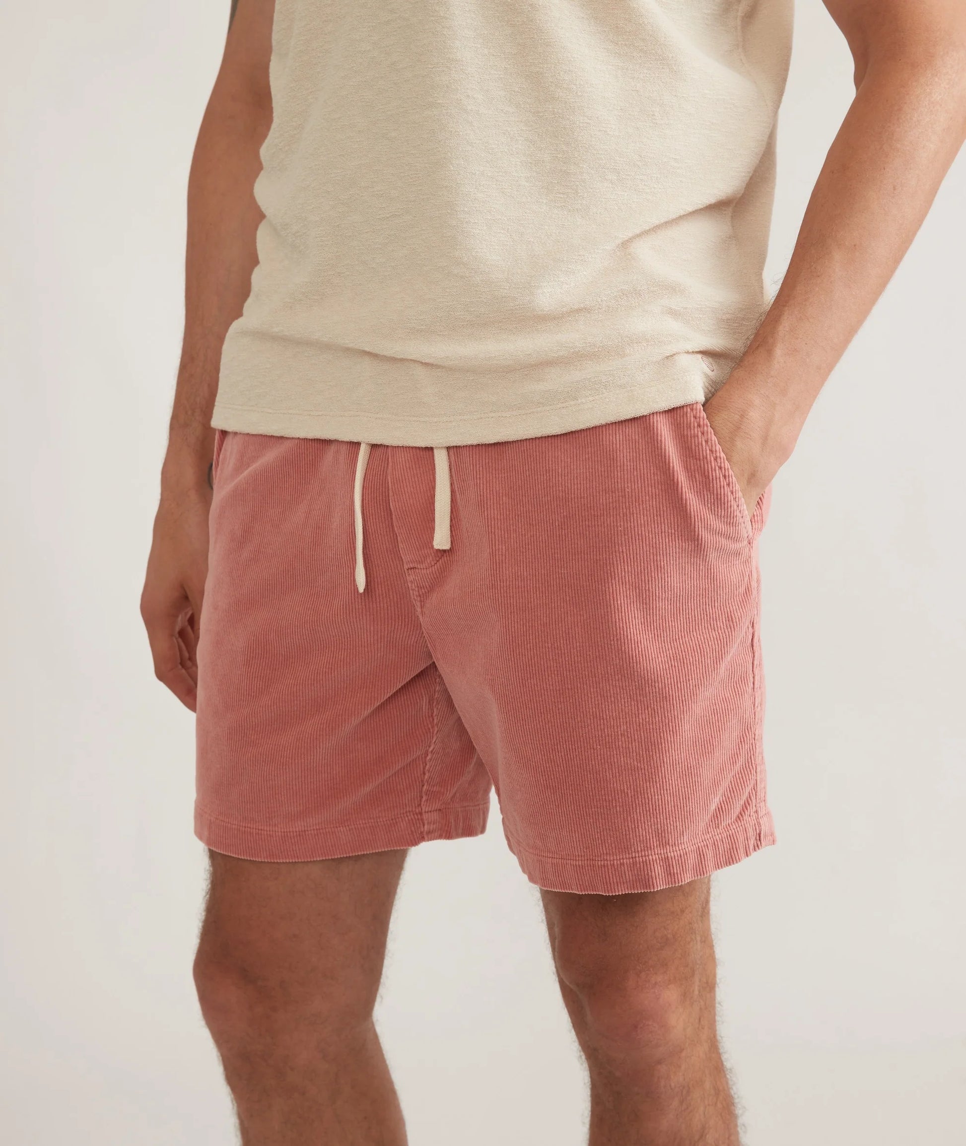 Marine Layer - MARINE LAYER 6” SATURDAY CORD SHORT IN DUSTY CORAL - Rent With Thred