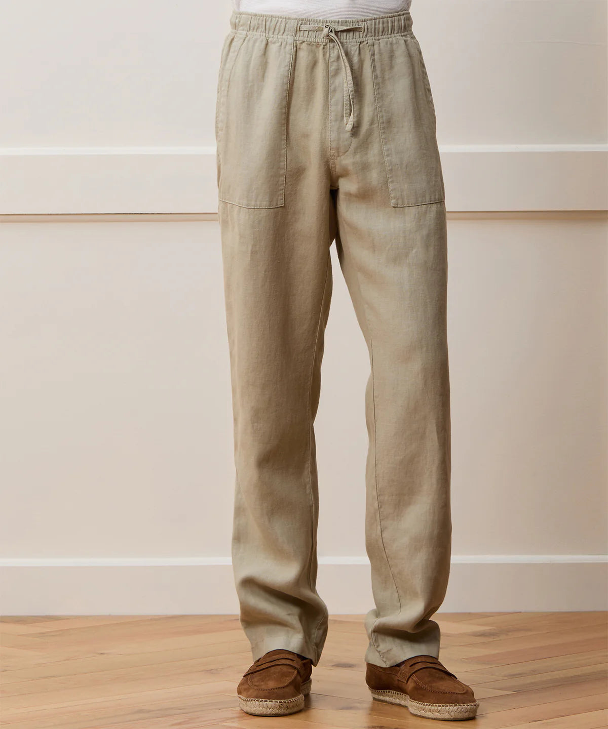 Todd Snyder - TODD SNYDER STRAIGHT FIT LINEN BEACH PANT IN DESERT SAGE - Rent With Thred