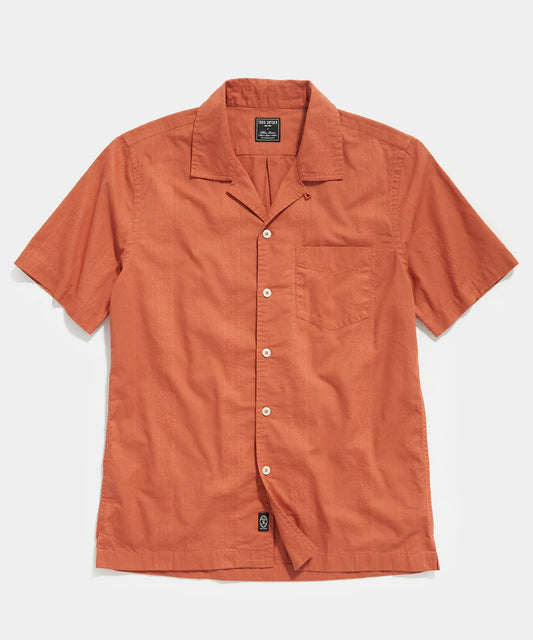 Todd Snyder - TODD SNYDER JACQUARD CAMP COLLAR SHIRT IN RUST - Rent With Thred