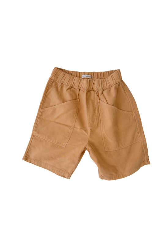 Olderbrother - OLDERBROTHER LINEN CANVAS SHORT IN TANGERINE - Rent With Thred