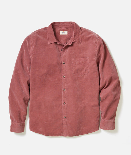 Marine Layer - MARINE LAYER LIGHTWEIGHT CORDUROY SHIRT IN AUBURN - Rent With Thred