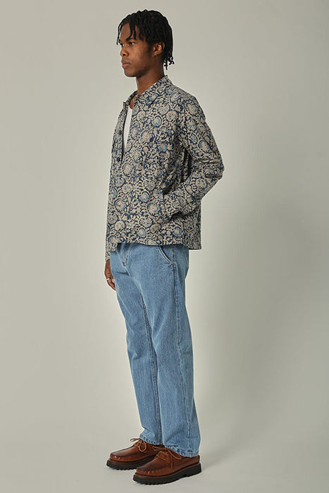 CORRIDOR MILITARY JACKET IN INDIGO HANDBLOCK