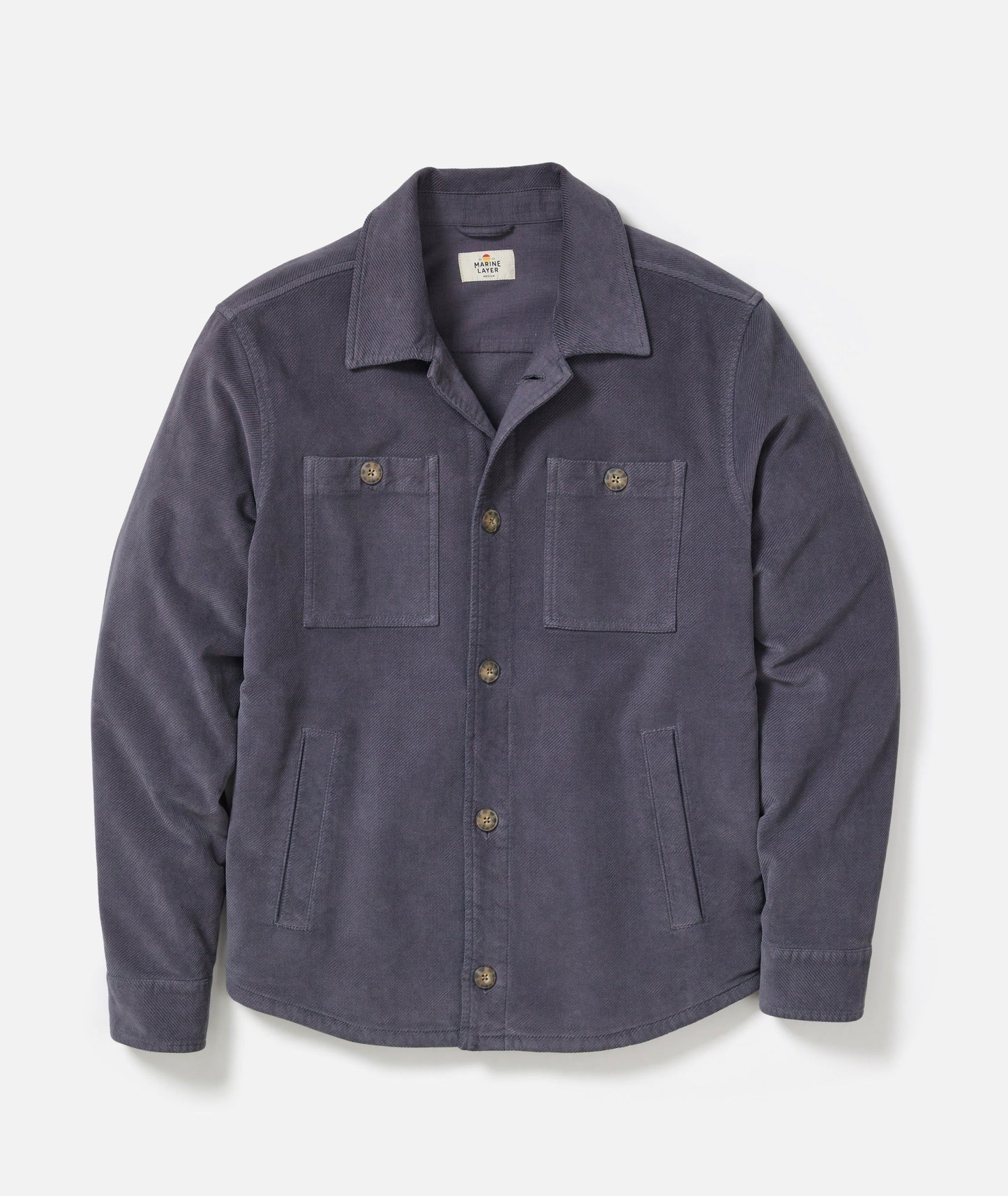 MARINE LAYER MAX MOLESKIN OVERSHIRT IN MOOD INDIGO