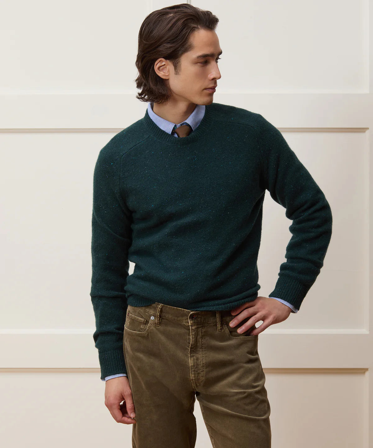 Todd Snyder - TODD SNYDER DONEGAL CREWNECK IN OAKMOSS - Rent With Thred