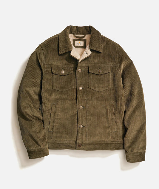 Marine Layer - MARINE LAYER BOISE CORDUROY TRUCKER IN FOREST NIGHT - Rent With Thred